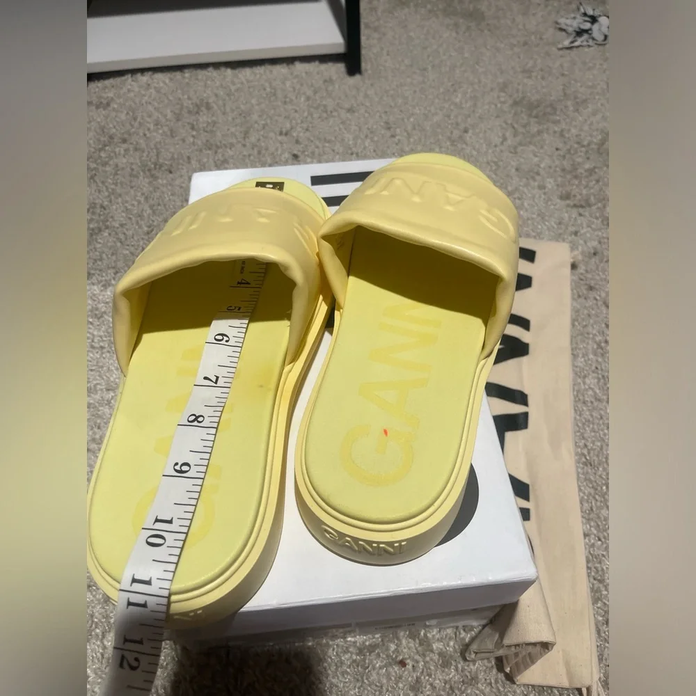 Yellow Viral Ganni Vegea Platform Slides Sandals 41